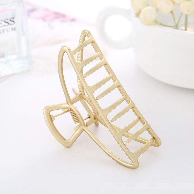 Emoly 3 Pack Large Metal Claw Clips Hollow Non-slip Hair Catch Jaw Clamp for Women Girls Hair Barrette for Fixing Hair (Silver&Gold&Rose Gold) - Image 2